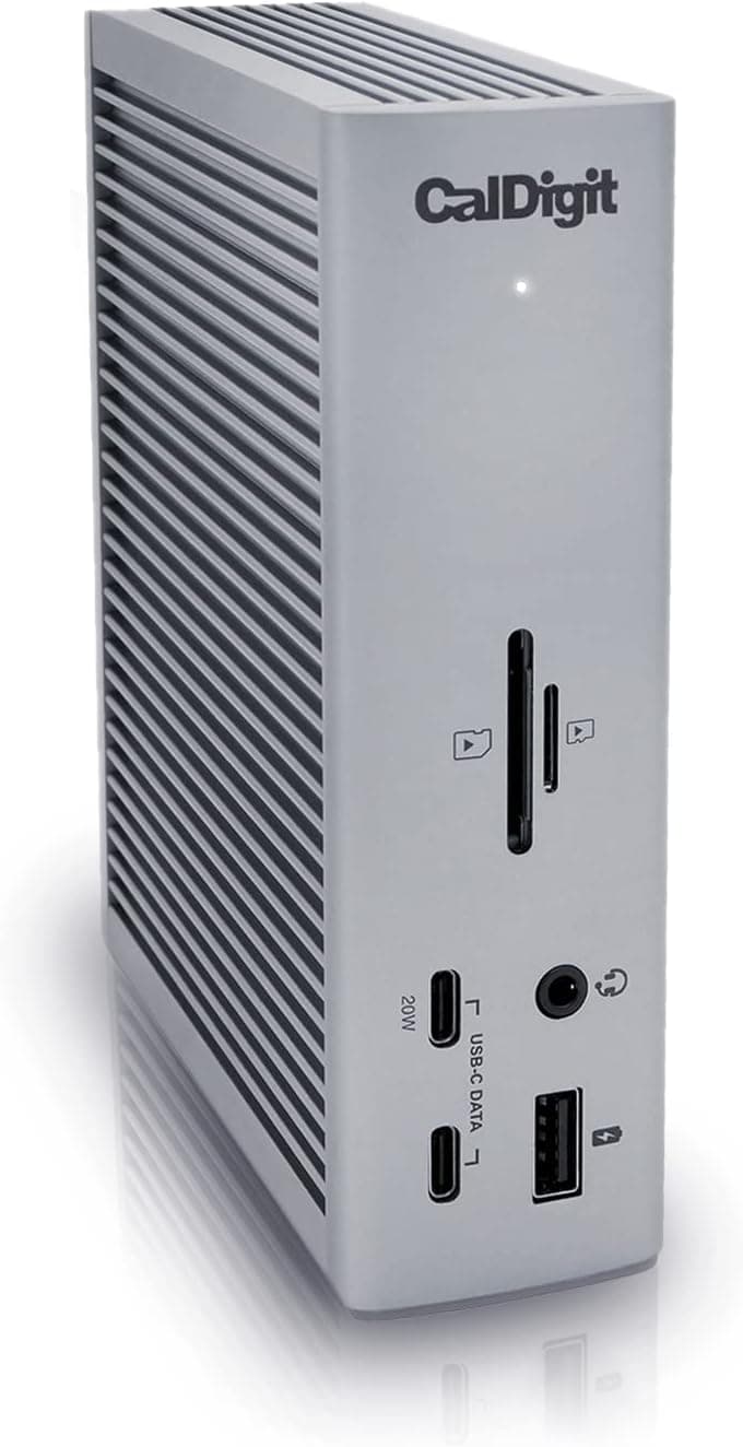 TS4 18 Port Thunderbolt 4 Dock, 98W Charging, 3X TBT4 (40Gb/s), 3X USB-C + 5X USB-A (10Gb/s), 2.5GbE LAN, 8K@30Hz or 2X 6K@60Hz Displays, Mac/Windows/Chrome, Space Gray, 0.8m Certified Cable